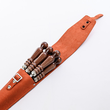 A set of skewers 670*12*3 mm in an orange leather case в Балашихе