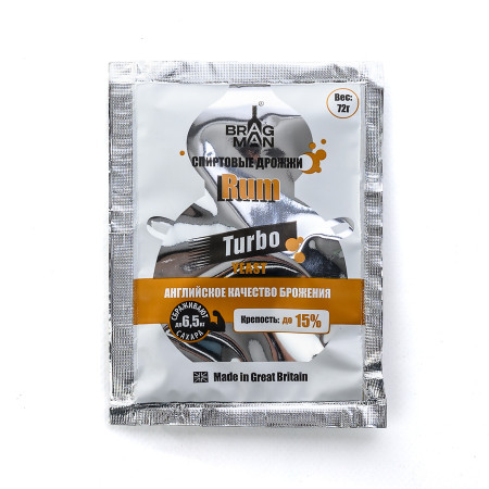 Turbo yeast alcohol BragMan "RUM TURBO" (72 gr) в Балашихе