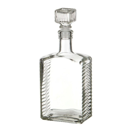 Бутылка (штоф) "Кристалл" стеклянная 0,5 литра с пробкой  в Балашихе